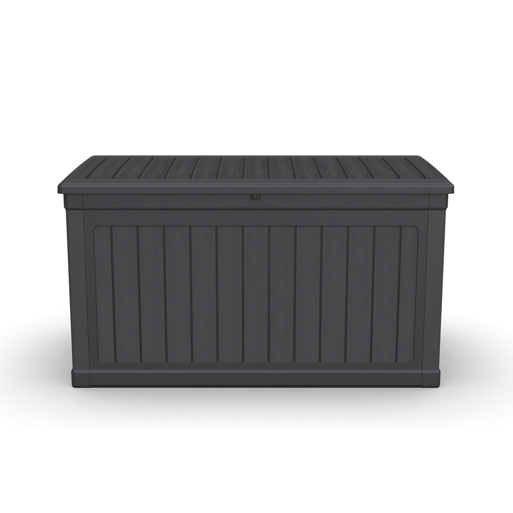Seeheool 230 Gallon Large Outdoor Storage XXL Deck Box for Patio Furniture, Outdoor Cushions, Garden Tools and Sports/Pools Equipment, Waterproof Resin, Lockable, Black