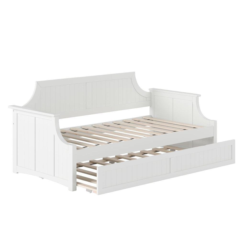 AFI Cambridge Twin Wood Daybed with Twin Size Trundle in White