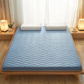 5cm Thick Foldable Floor Mattress – Portable Roll-up Tatami Mattress for Guest, Dorm, Bedroom, Or Apartment – Single & Double Size Blue 120x200cm
