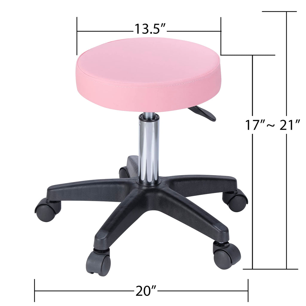 Massage Salon Tattoo Chair with Hydraulic Stool, Adjustable Beauty Facial Bed Table, Pink, Face-Down Cradle for Esthetician