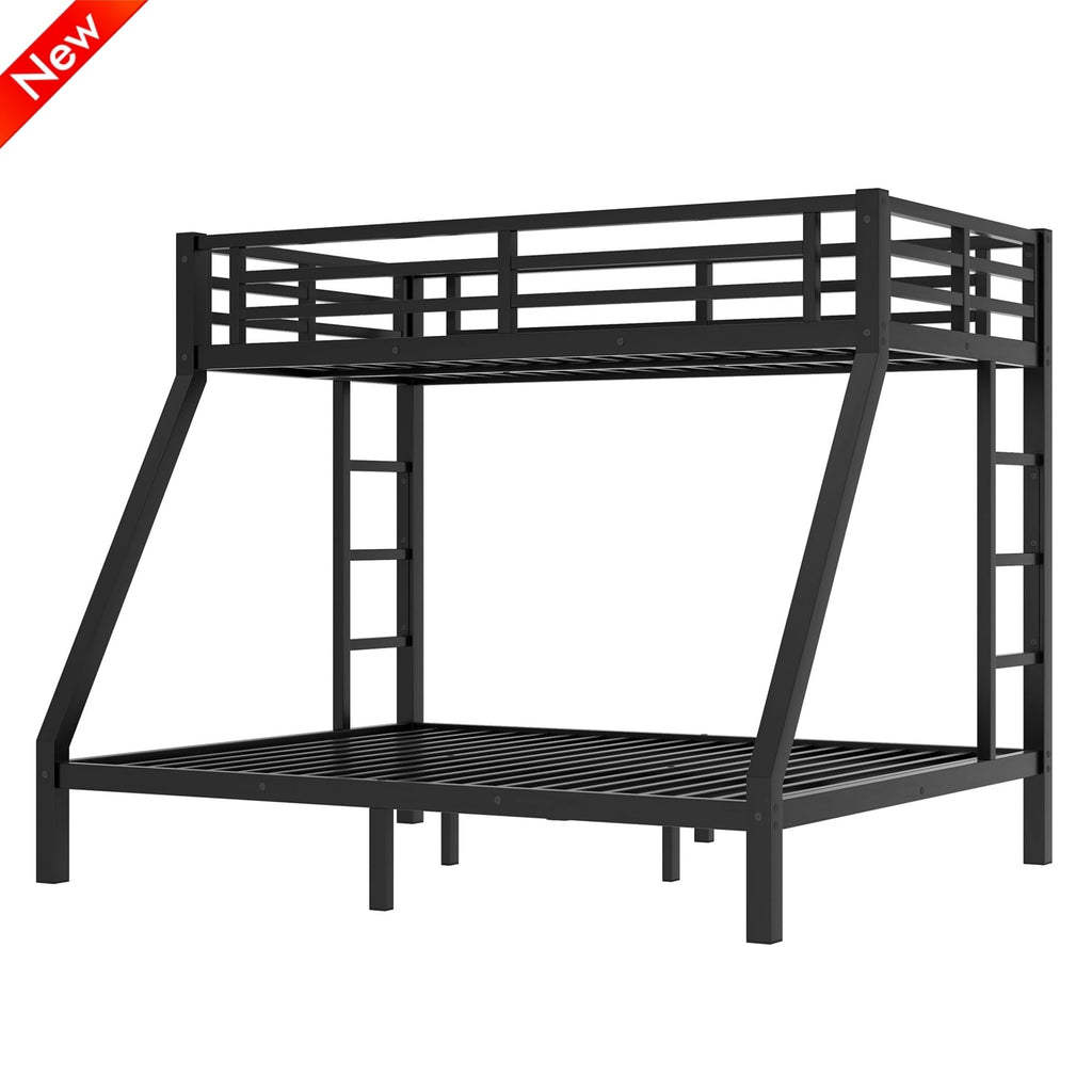 NOAHLEO Stronger & Safer Heavy Duty Metal Twin XL Over Queen Size Bunk Bed for Adults Teens, More Stable Thickened Steel Bunkbed (Twin XL Over Queen)