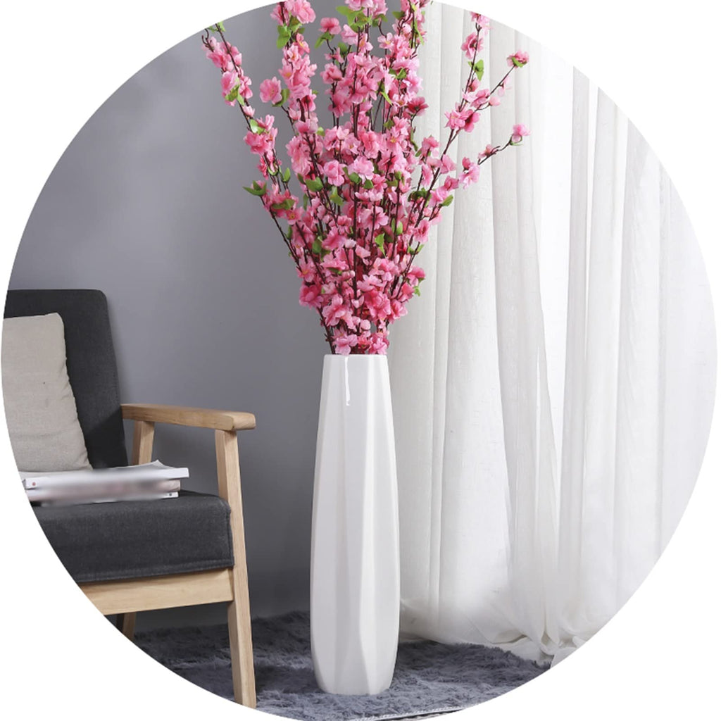 JIIPOREGJ Floor Vase Accessories Large Floor Vase,White Ceramic Vase,Handcrafted,Sophisticated Vessel for Decorative Branches and Dried Flowers,White30Cm