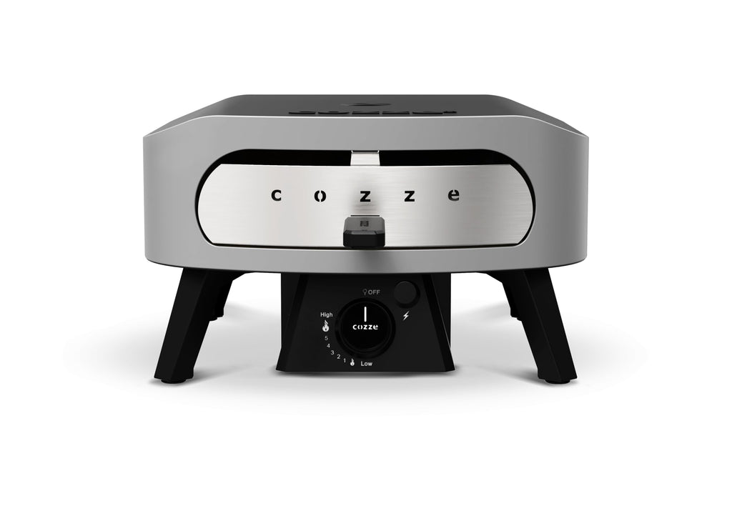 Cozze 13" Classic Portable Outdoor Pizza Oven - Fire & Stonebaked 13 Inch Pizzas in 60 Seconds - 28mbar Propane Gas Oven, Oven Door, Cordierite Pizza Stone, Built-in Thermometer, Gas Hose & Regulator