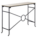 SAFAVIEH Home Collection - Lenin Console Table, Beige Ceramic Top with Black Metal Frame (CNS3706A)