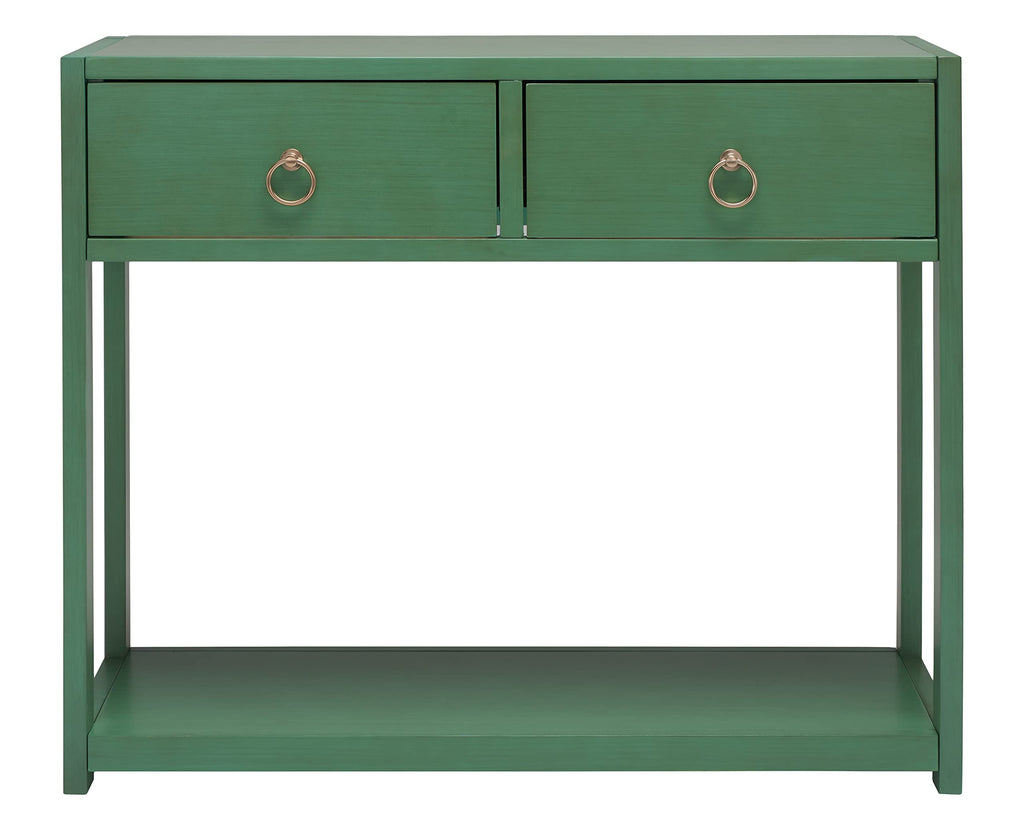 SAFAVIEH Home Collection Sadie Contemporary Turquoise Green 2-Drawer Console Table (Fully Assembled)