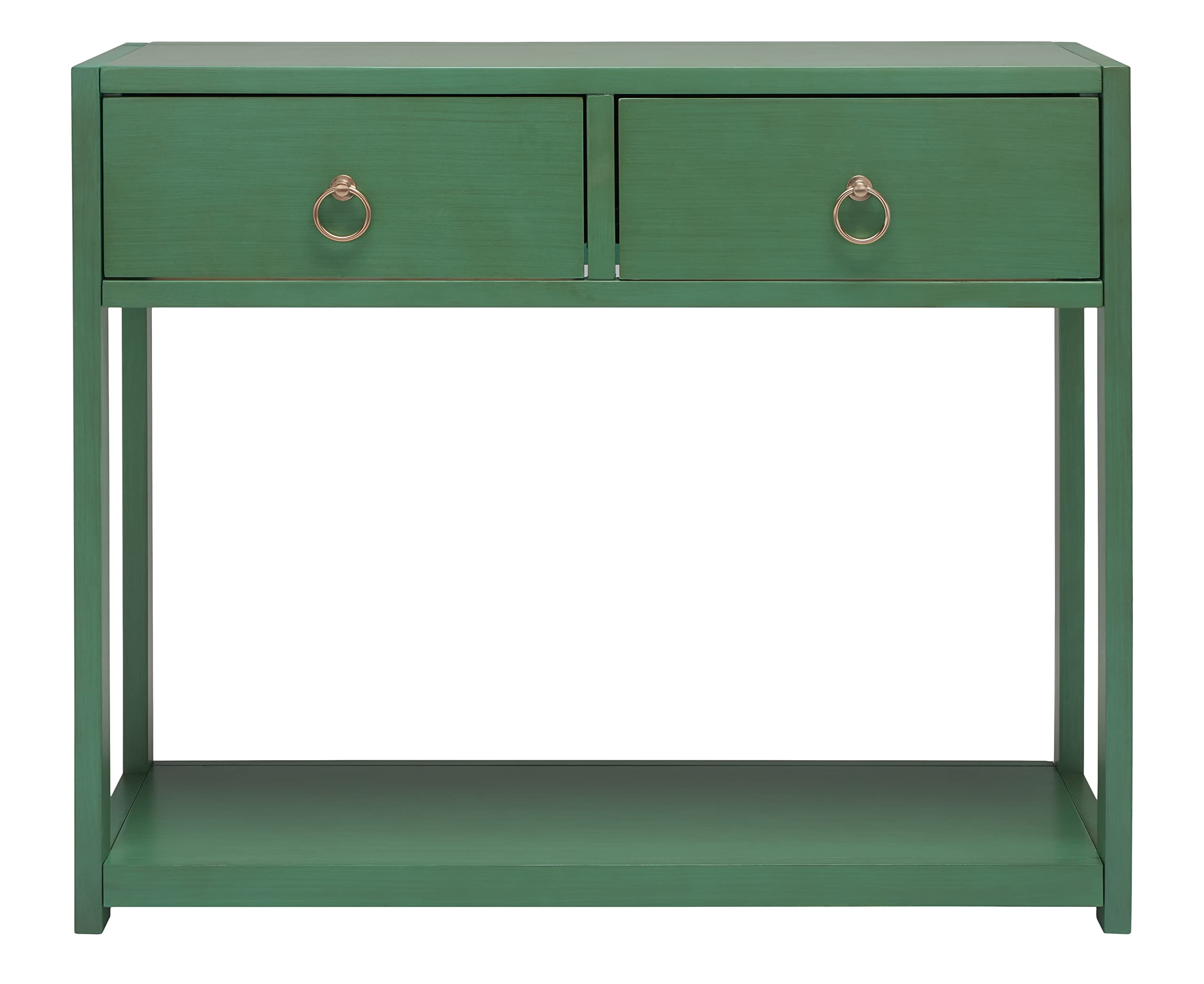 SAFAVIEH Home Collection Sadie Contemporary Turquoise Green 2-Drawer Console Table (Fully Assembled)