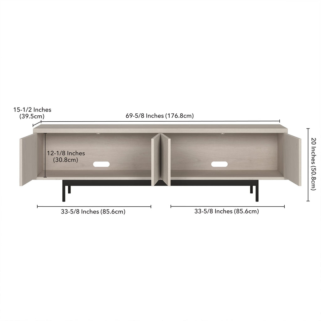Henn&Hart Whitman, 70'' Rectangular TV Stand, Alder White