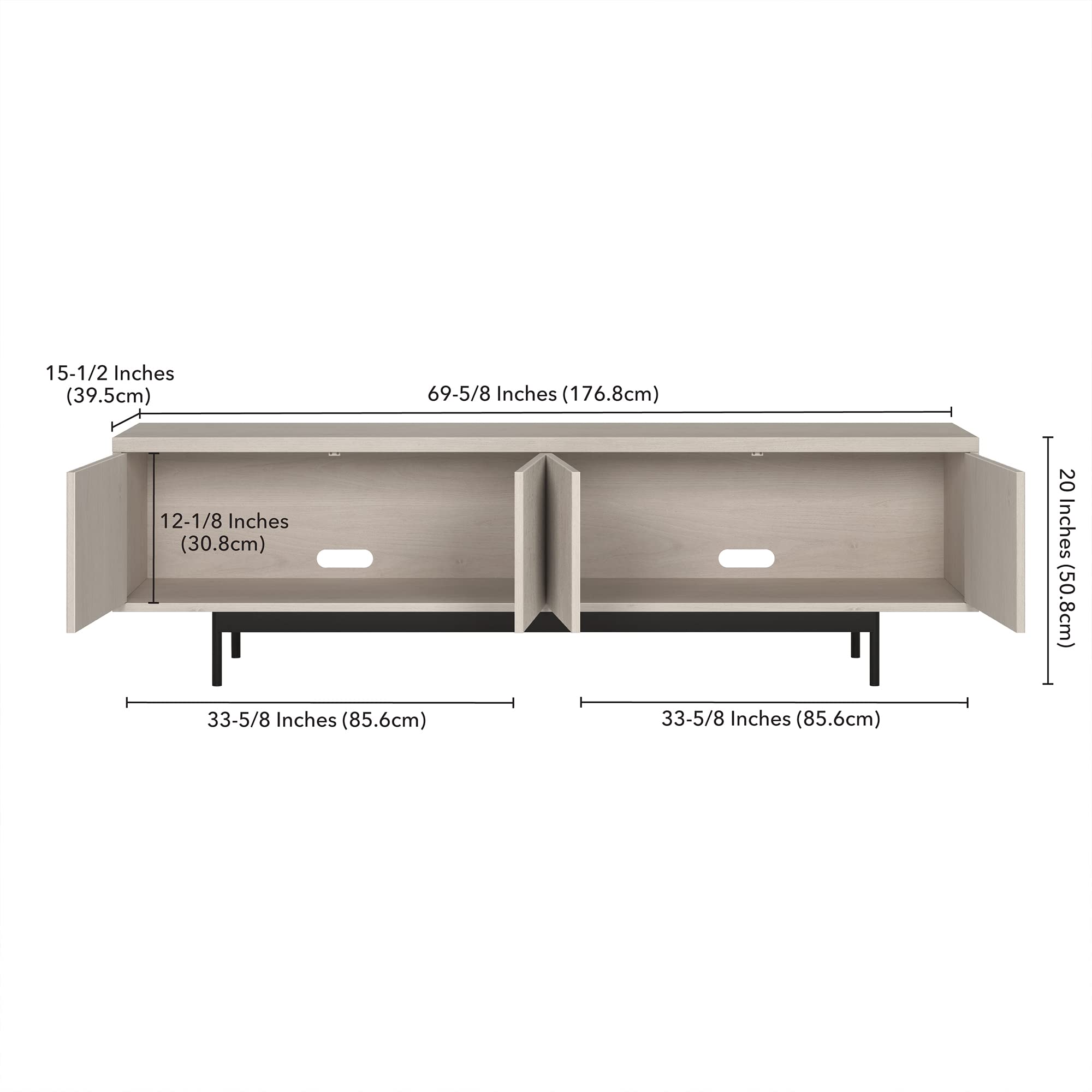 Henn&Hart Whitman, 70'' Rectangular TV Stand, Alder White