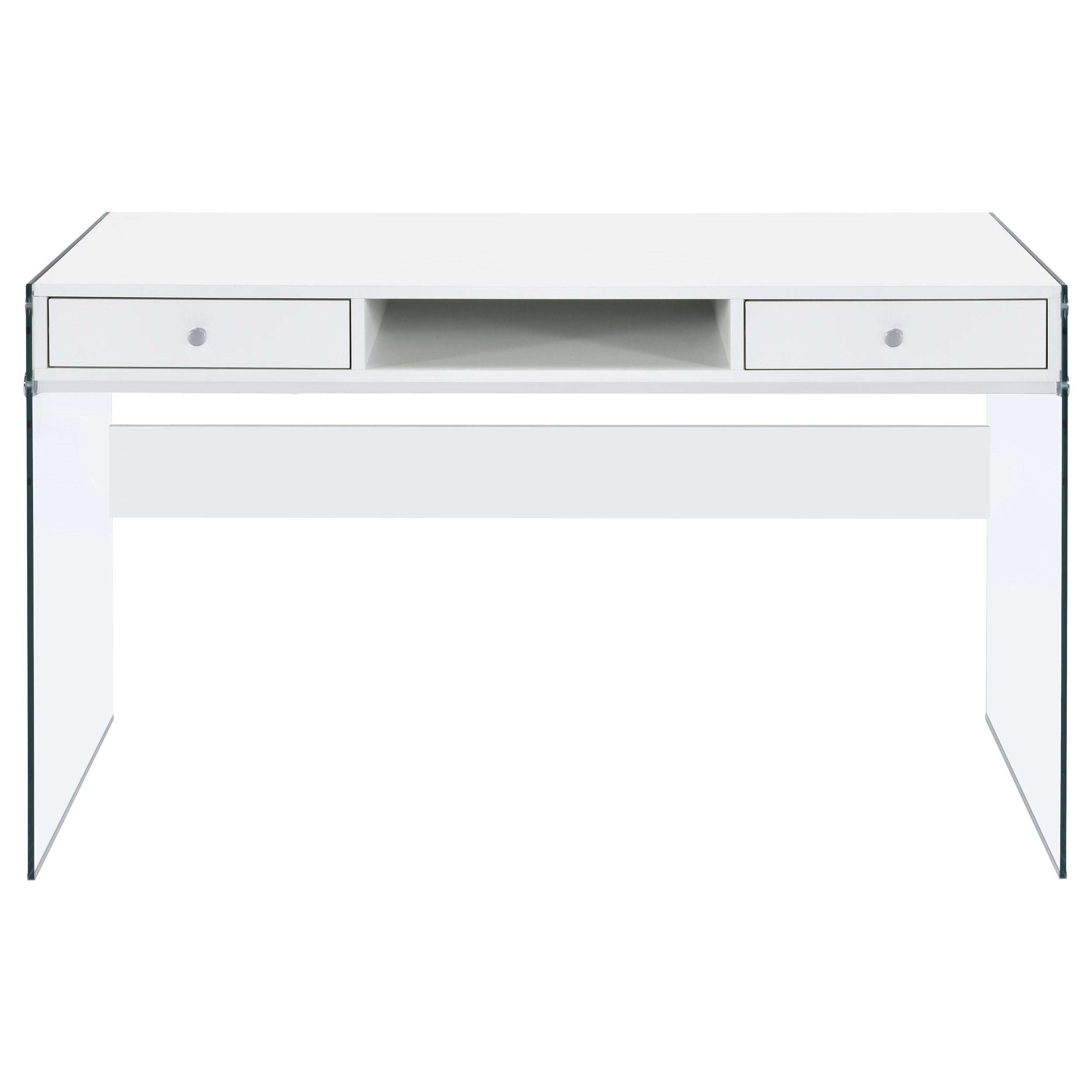 Coaster Home Furnishings Dobrev 48-inch 2-Drawer Writing Desk White High Gloss 800829