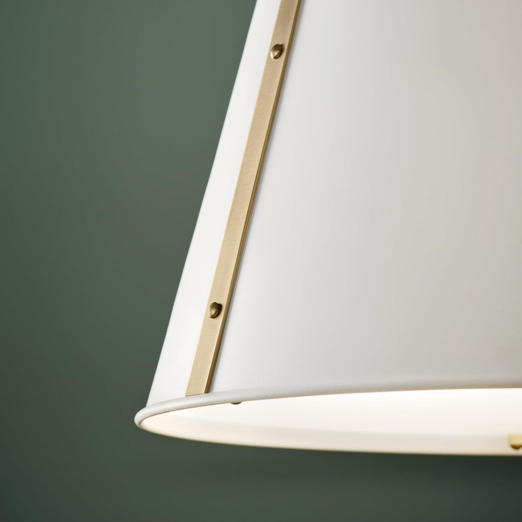Kichler Etcher 2-Light Pendant Light Fixture with Etched Painted White Glass Diffuser, Kitchen Island Hanging Light in White and Champagne Bronze (22.5" x 18"), 52711WH