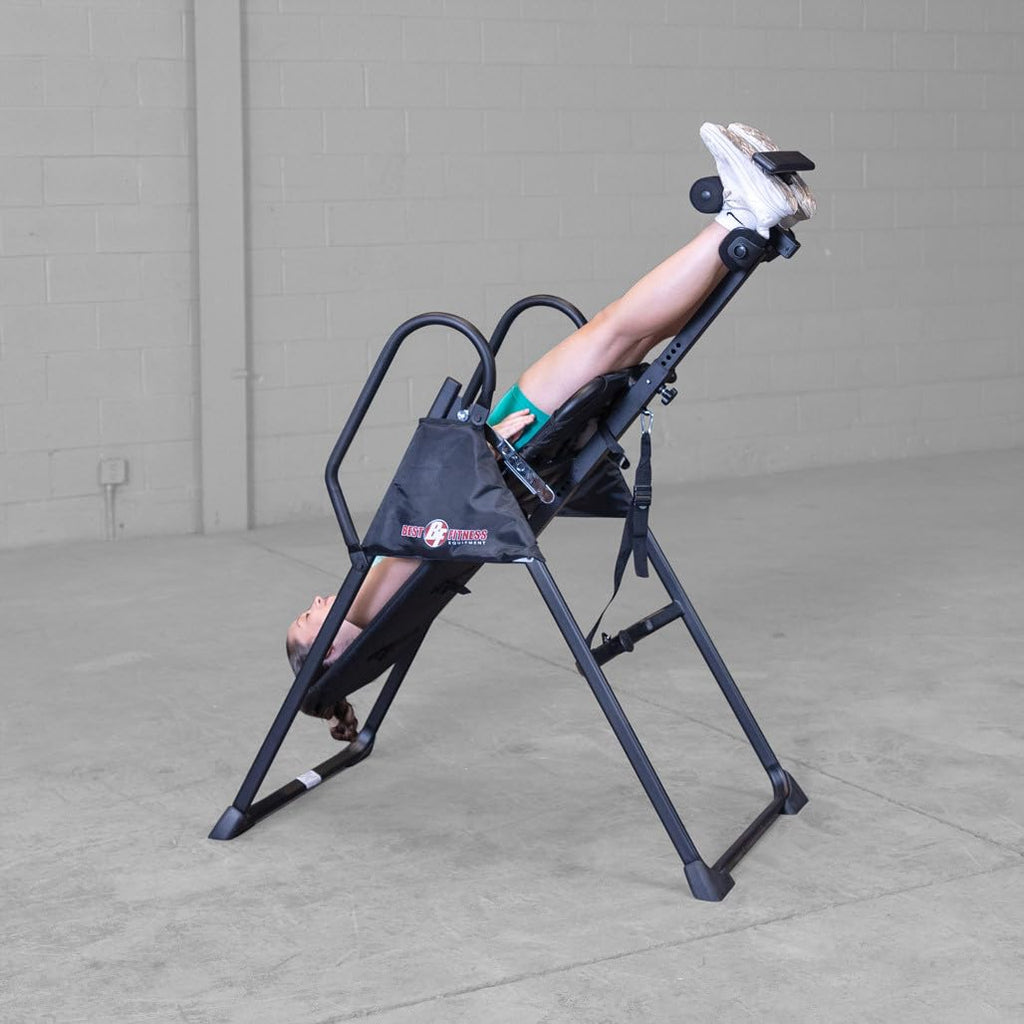 Body-Solid (BFINVER10B) Best Fitness Inversion Foldable Table, Lumbar Stretching and Strength Training Equipment for Professional Inversion Therapy, Home and Commercial Gym (Midnight Black)