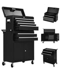 Tool Box with Wheels,24in 8-Drawer Rolling Tool Chest and Organizer for Garage & Workshop, Includes Detachable Top, Lockable Wheels and Sliding Drawers, Essential Tool Chest Cabinet Organizer