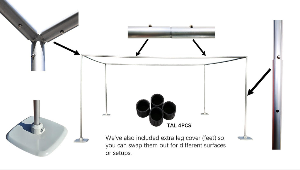 15x15Ft Square Backdrop Stand Kit Heavy Duty, 5-8' H x 5-19' W Square Adjustable Pipe and Drape Aluminum Frame, Backdrop Holder for Event, Wedding, Party, Photography, Trade Show, B-Day, Banquet Decor