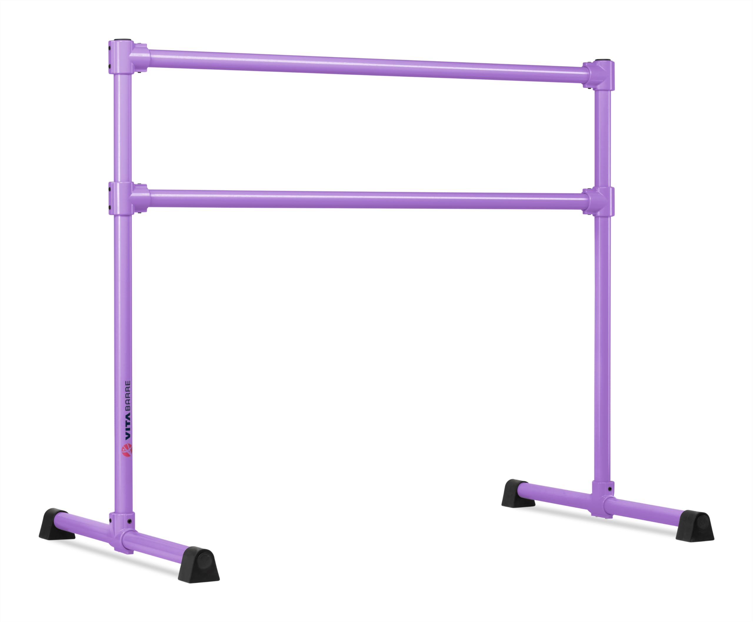 VITA Barre Portable Freestanding Double Ballet Barre, Extreme, 4 Ft Bars, Purple, Steel | Fixed Height, Made in USA, Home or Gym Exercise Equipment for Kids & Adults | Dance, Fitness, Pilates