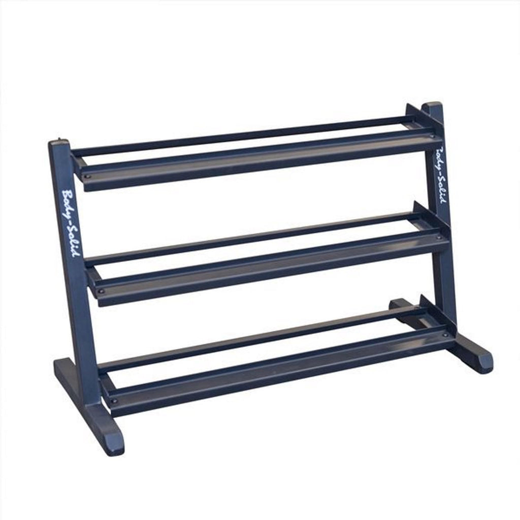 Body Solid (GDR48) 3-Tier Dumbbell Rack - Heavy-Duty 48inch Wide Weight Stand for 5-55 lb. Dumbbells Set, Home Gym Storage Solution