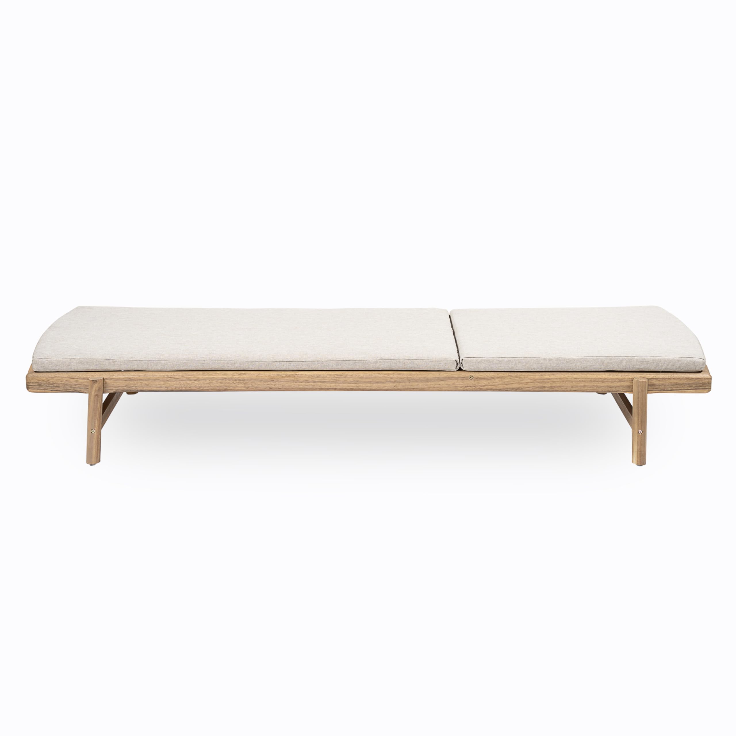 Christopher Knight Home Brolen Acacia Wood Chaise Lounge Chair Outdoor Set of 4, Patio Outdoor Chaise Lounge with Cushions, Adjustable Backrest Lounge Sofa, Wooden Sunbathing Pool Lounger, Teak+Beige