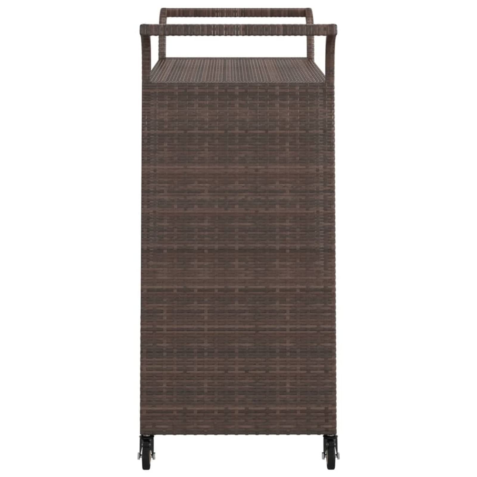 Gecheer Bar Cart with Drawer Brown 39.4"x17.7"x38.2" Poly Rattan 1103206A