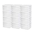 Sterilite 12-Pack Wide 3 Drawer Unit, Plastic Desktop Organizer with Clear Drawers, White Frame - Stackable Multi-Purpose Storage for Office Supplies, Craft Rooms, Classrooms and Home Organization