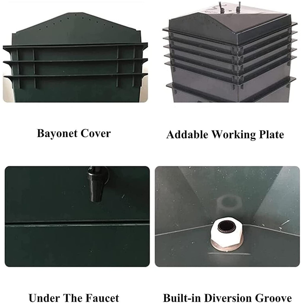 5-Tray Worm Composter, Large Compost Bin, Sustainable Worm Farm Kit, Space-Saving Outdoor Composting Bin for Garden Kitchen Yard