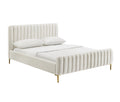 Tov Furniture Angela Velvet Bed in Full (Cream)