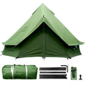 Canvas Bell Yurt Tent with Stove Jack, Waterproof Luxury 4 Season Tents for Family Outdoor Camping 100% Cotton Green Glamping Tents for Hunting, Partie, All Year Living (4M- 173 sq. ft yurt)