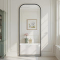Anpark Oversized Floor Mirror - 71"x30" Arched Freestanding Full Body Mirror with Stand, Hanging or Wall Mounted for Living Room, Bedroom - Black