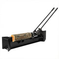 FinerFurnis 12 Ton Hydraulic Manual Log Splitter - Heavy Duty Full Steel Construction - 2-Speed Hand Operation, Spring-Loaded Return, Built-in Wheels, Splits Logs Up to 18.7" - Portable Firewood