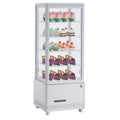Commercial Display Refrigerator, 3.5 cu. ft./98 Liter Countertop Refrigerated Cake Display Cabinet, Refrigerator with Adjustable Shelves and Digital Controls, LED Display, For Cafes, Bakeries, White