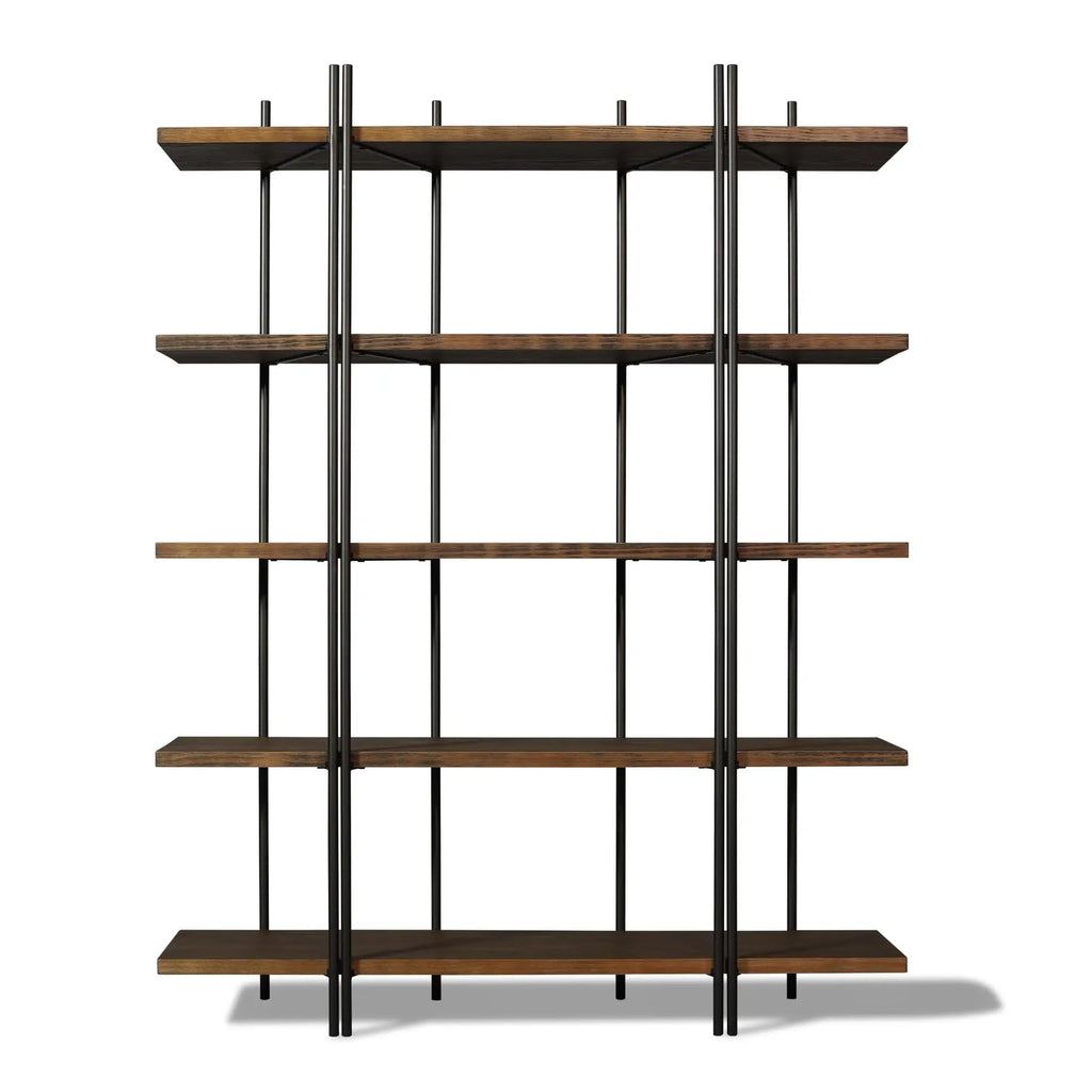Grain Wood Furniture Cascais 53" Bookcase in Brown Oak