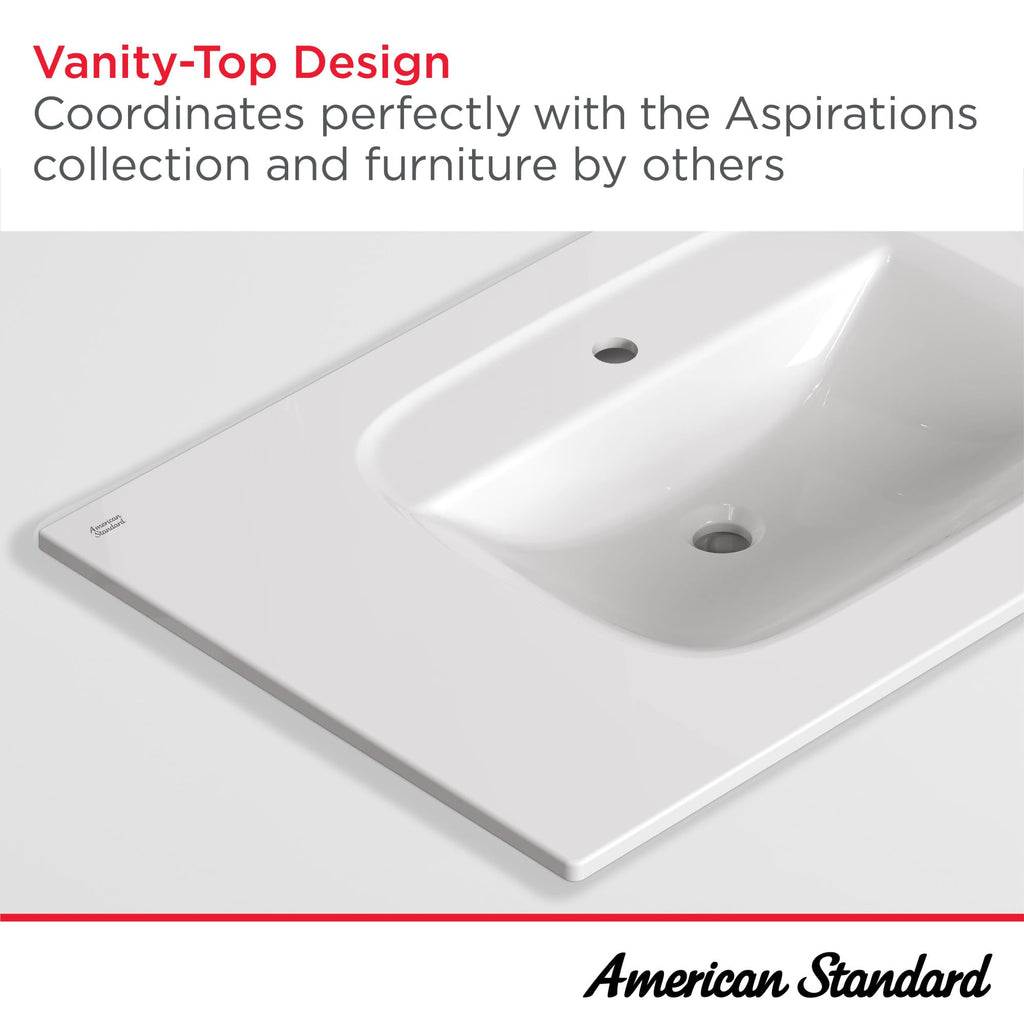 American Standard 1806001.020 Aspirations 37 x 22-inch Vanity Top Bathroom Sink, White