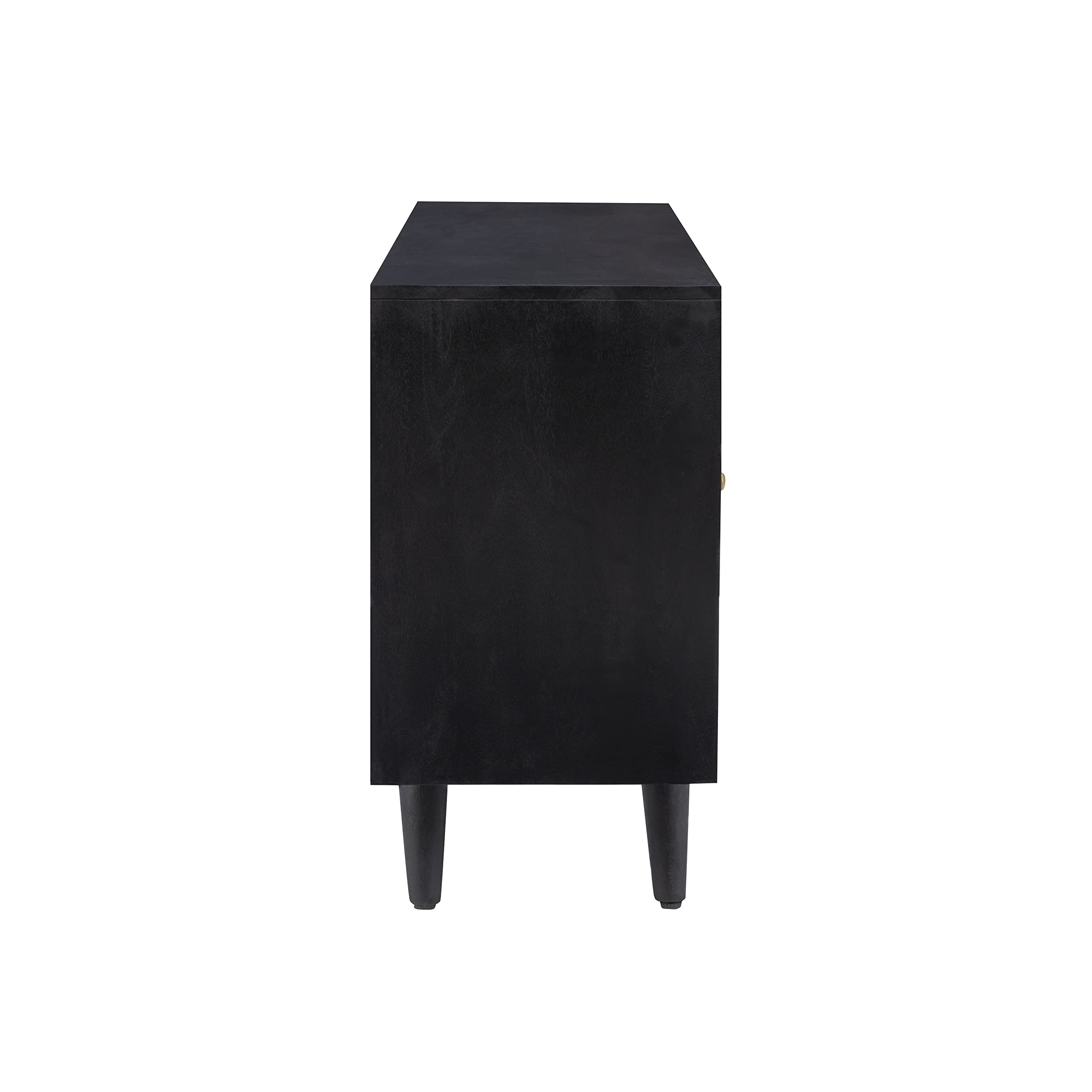 Powell Tate Mango Wood Console with Modern Gold Accents