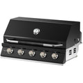 Hygrill STD Series 40-Inch Built In Grill for Liquid Propane, Stainless Steel Outdoor Kitchen 5-Burner Grill Head, Black