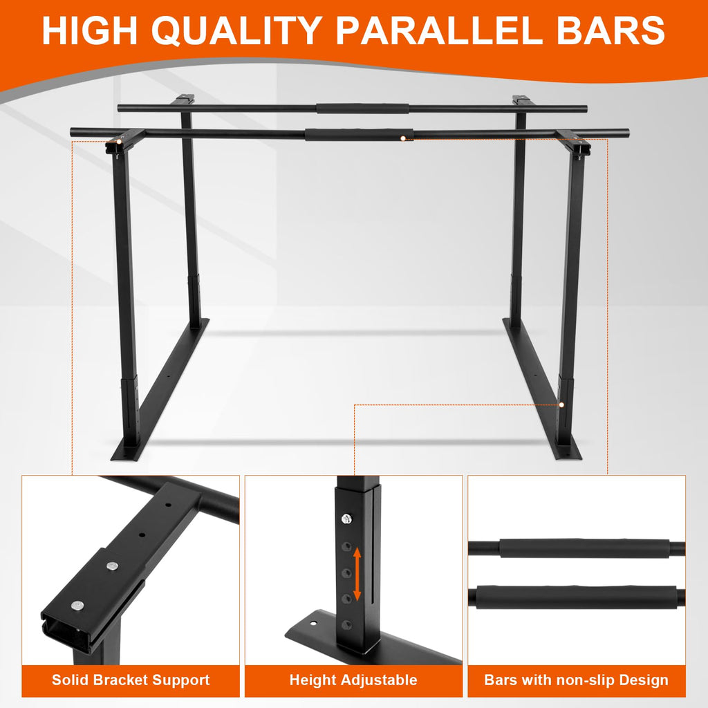 HomiShare Adjustable Physical Therapy Parallel Bars, 666Lbs Capacity Standing Assist Bar for Daily Mobility Support, Heavy-Duty Parallel Bar for Leg Training