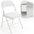 VINGLI 20 Pack Folding Chairs with Padded Seats, Metal Frame with Pu Leather Seat & Back, Capacity 350 lbs, White