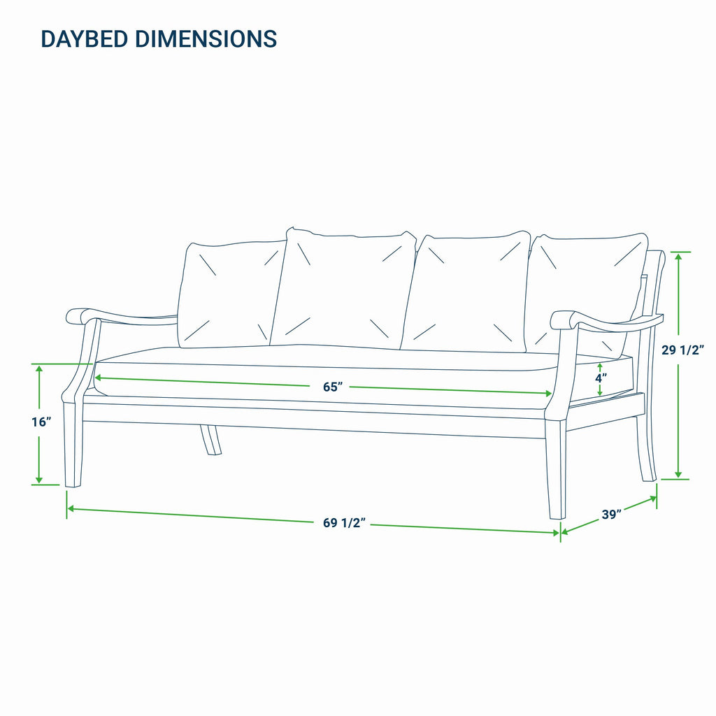 Cambridge Casual Robin Teak Wood Outdoor Sofa Bed with Oyster Thick Cushion, Weather-Resistant Patio Lounger, Seats Up to 3 People, 750 lb Weight Capacity, Removable Cushion