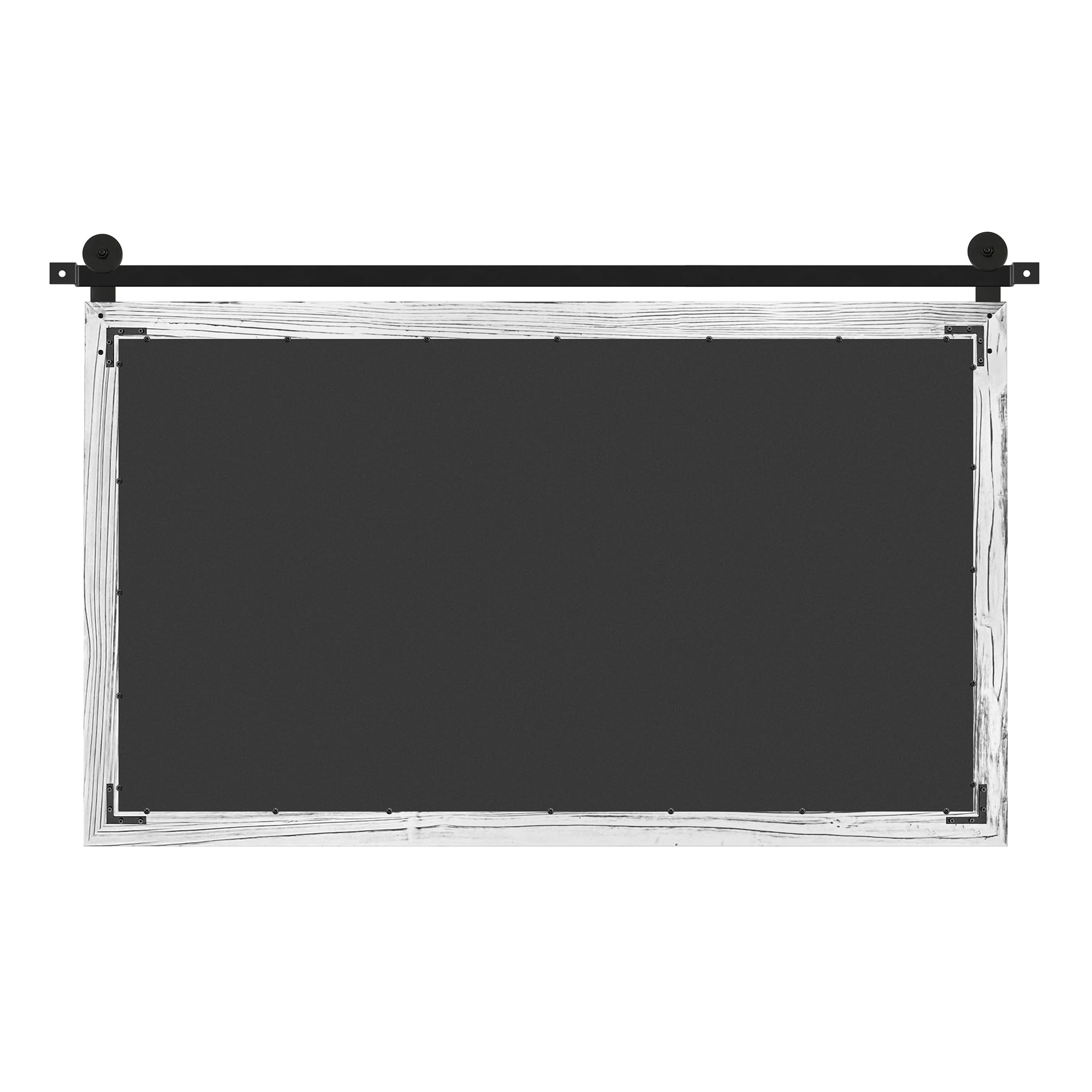 COGOOD Farmhouse Bathroom Mirror - 45 x 30 Large Rectangle Barn Door Mirror for Vanity, Bedroom, Living Room Wall Decor (White)