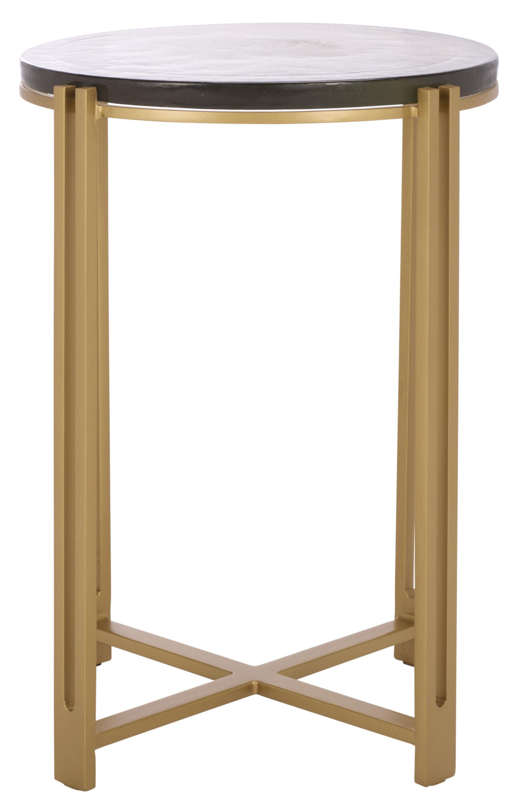 SAFAVIEH Couture Collection - Levitt Cast Glass Top Accent Table, Sculptural Modern Side Table, Brass Finish Base, Fully Assembled (SFV7916A)
