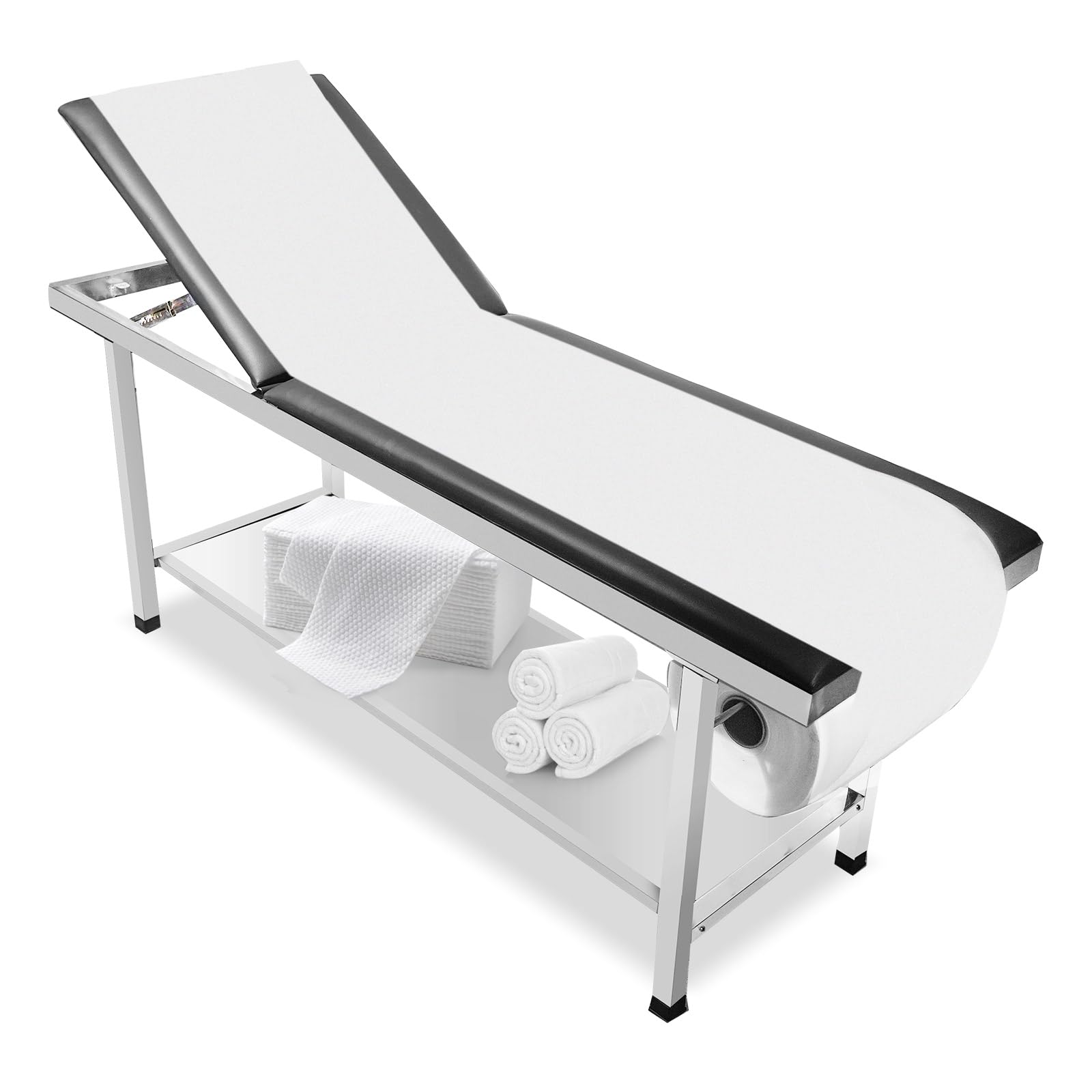 FAFAGLGL Adjustable Patient Treatment Table，Doctor Bed with Folding Legs is Stable and Durable，Folding Medical Exam Table Holds 500 lbs，for Clinical Examination 、Massage Table、Spa Beds、Beauty