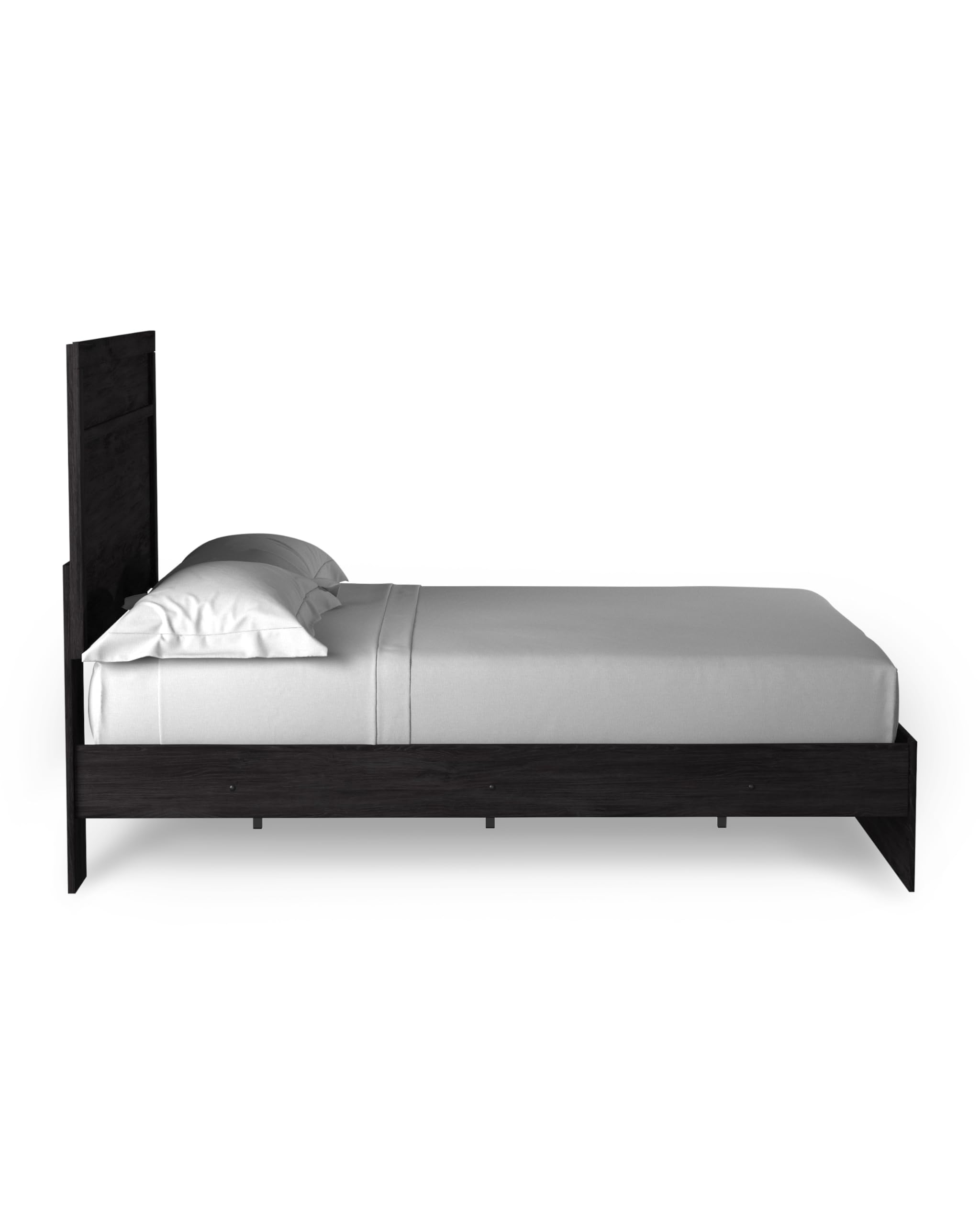 Signature Design by Ashley Belachime Casual Queen Panel Bed with Metal Slats, Foundation or Box Spring Needed, Black