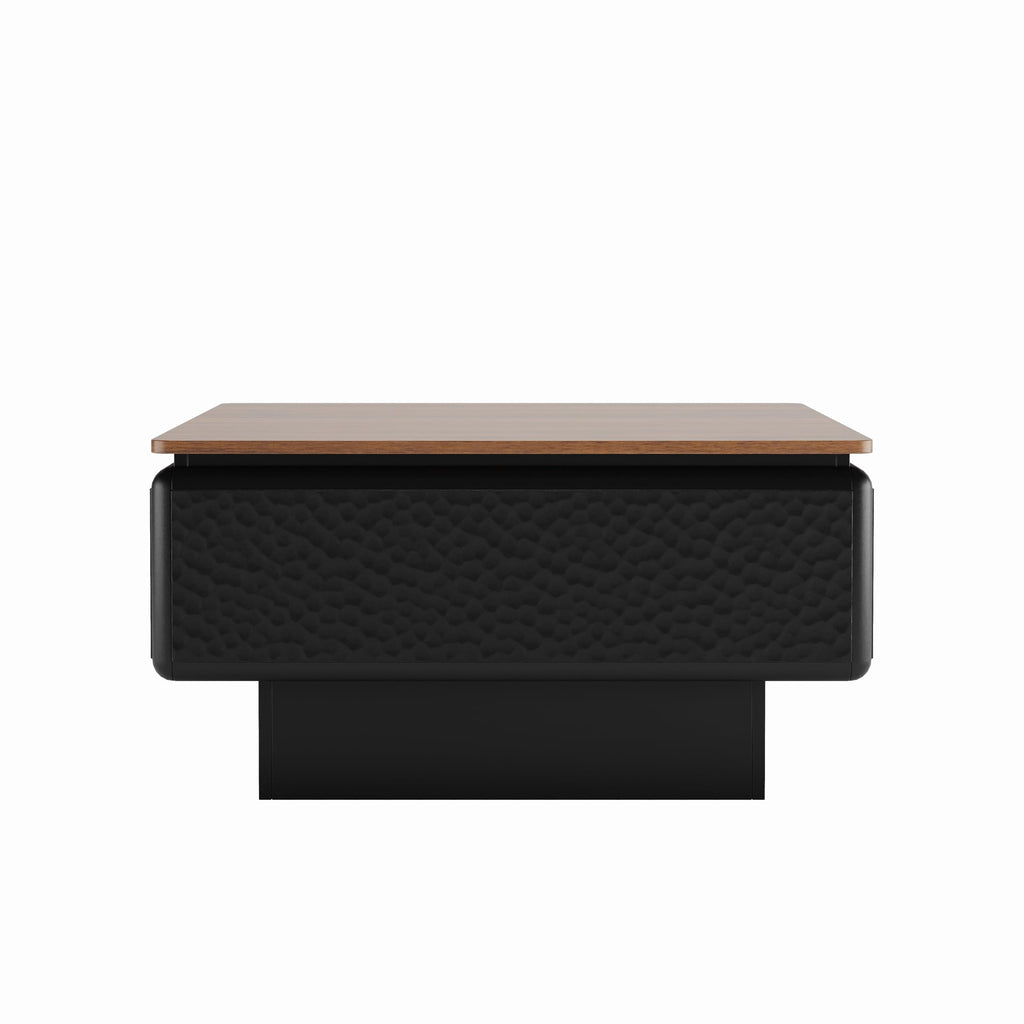 KEIKI 31" Lift-Top Coffee Table with Hidden Storage, Adjustable Height Square Coffee Table, Modern Wood Farmhouse Coffee Table for Living Room, Space-Saving, Black