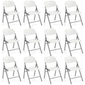 GOFLAME 12 Pack Folding Chairs, Heavy Duty Plastic Dining Chairs with Metal Frame, Portable Commercial Seats for Home Office, Indoor Outdoor Dining, Wedding, Party, Patio