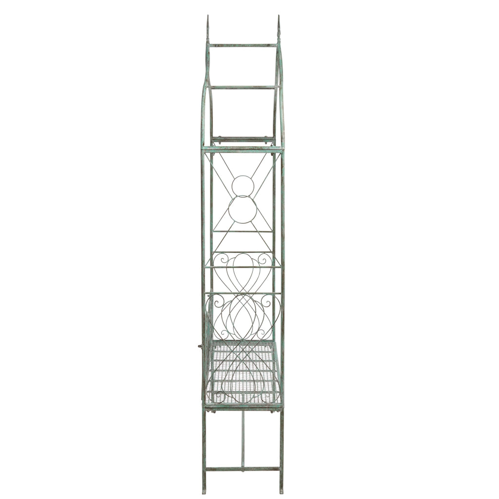 SAFAVIEH Outdoor Collection Eloise Victorian Antique Dark Green Wrought Iron Garden Arch Arbor