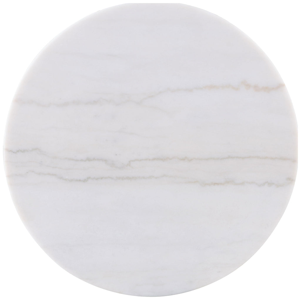 Coaster Home Furnishings - Jason - Wood and Metal - 3-Piece Coffee Table Set with Marble Tops, Reeded Drum Bases, and Gold Ring Accents - Living Room - Greige and White Marble - 711418-S3