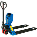 Global Industrial Low Profile Pallet Jack Scale Truck with 27" W x 48" L Forks, 5000 Lb. Capacity, Manual Duty Truck for Warehouse, Manufacturing and Loading Docks