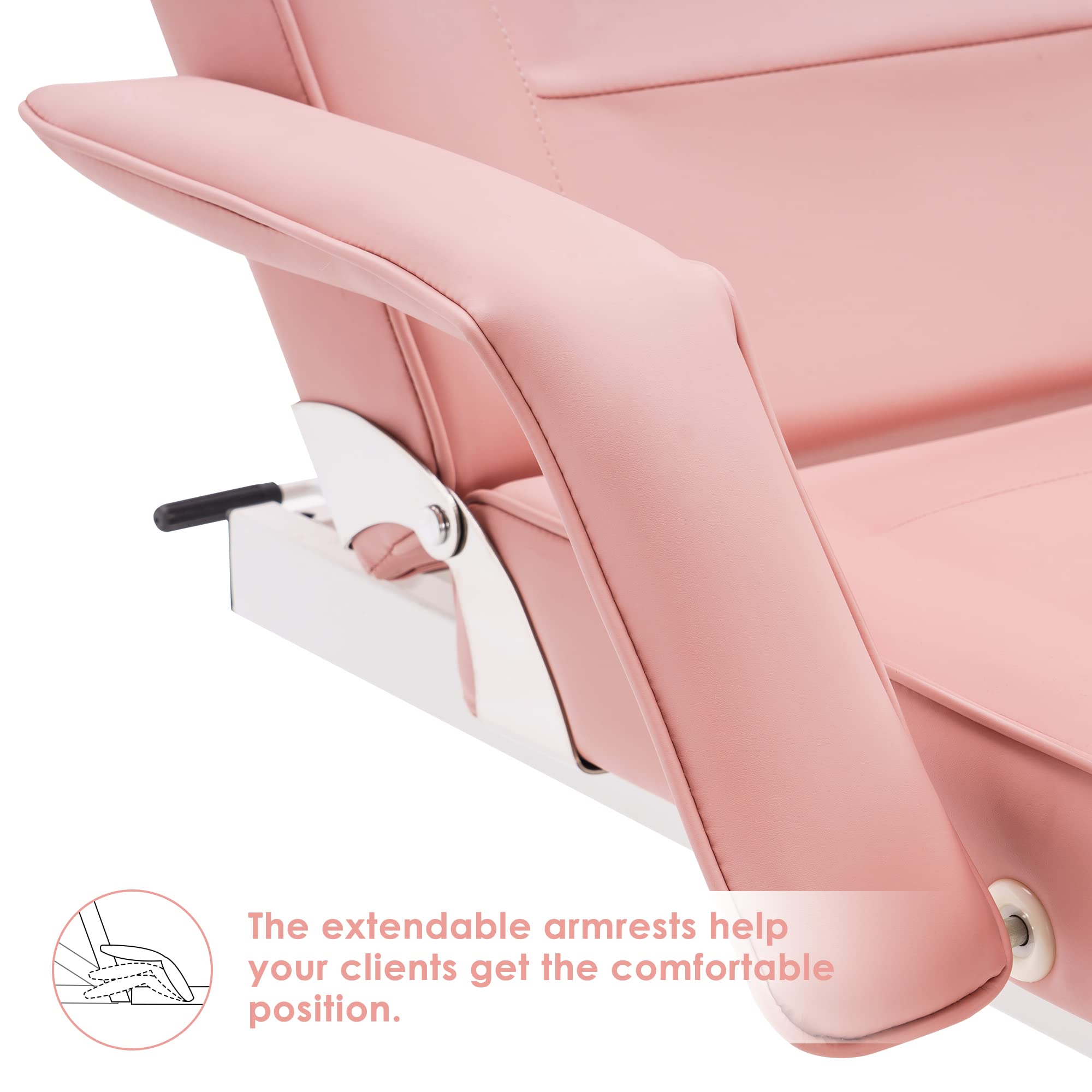 BarberPub Salon SPA Massage Bed Tattoo Chair Facial Adjustable Table Beauty Equipment 0100 (Pink)