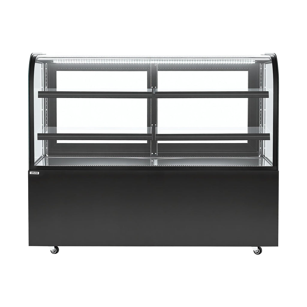 VEVOR Refrigerated Display Case, 17.6 Cu.Ft./550L Large Pastry Display Case, 2-Tier Commercial Cake Refrigerator with LED Lighting, TURBO Cooling, Frost-Free Air-Cooling, for Bakery, Dessert Shop