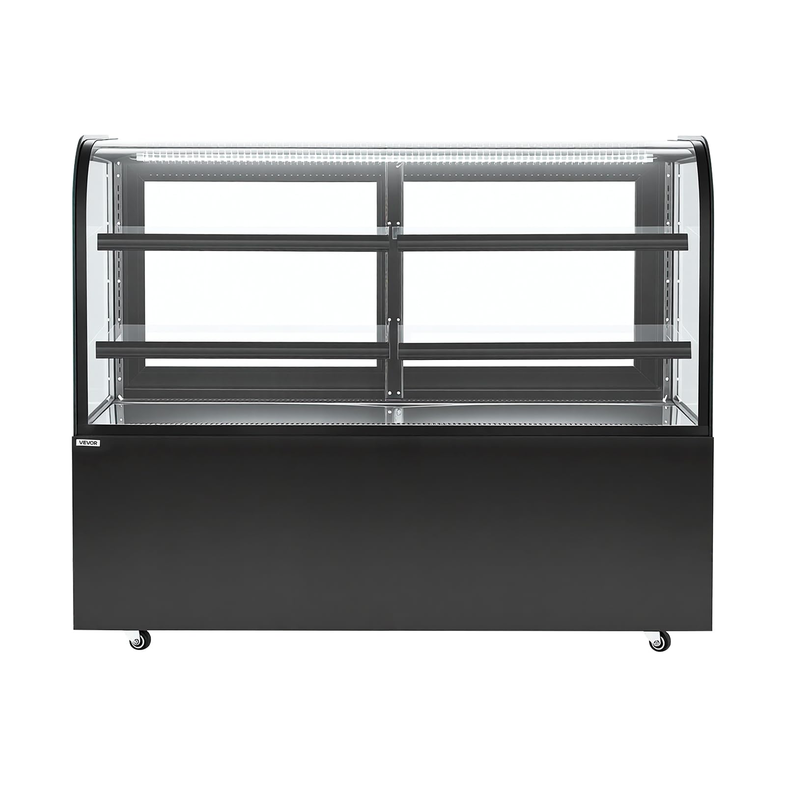 VEVOR Refrigerated Display Case, 17.6 Cu.Ft./550L Large Pastry Display Case, 2-Tier Commercial Cake Refrigerator with LED Lighting, TURBO Cooling, Frost-Free Air-Cooling, for Bakery, Dessert Shop
