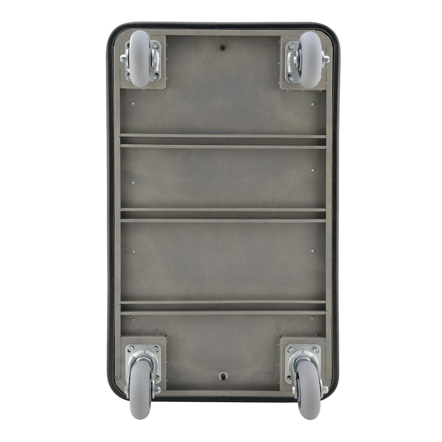 Global Industrial Silver Stainless Steel Bellman Cart Curved Uprights 6" Rubber Casters, 41-1/4"L x 24" W x 73" H, Hotel Luggage Cart for Commercial Use, Condos, Resorts