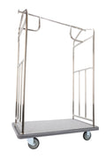 Wholesale Hotel Products Brushed Stainless Steel Luggage Cart – 800lb Capacity – Bellman Cart w/ 5” Rubber Wheels, for Hotel, Resorts, Condos, Commercial Use (Value Valet Series)