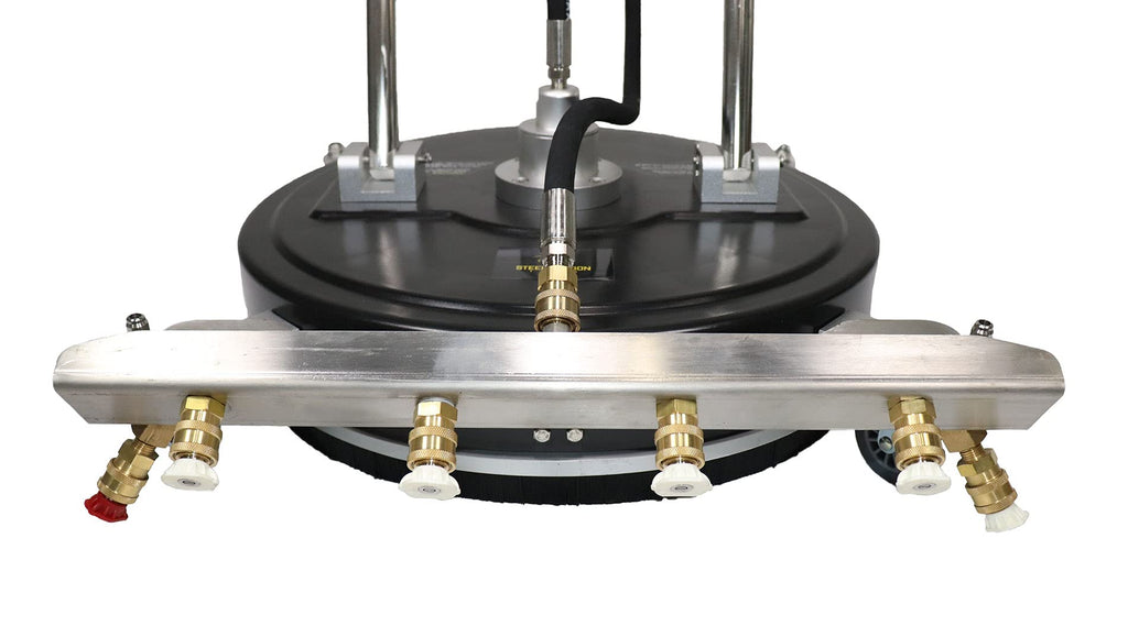Erie Tools 20" Polypropylene Surface Cleaner with Wheels, 4 Nozzle Spray Bar, Side Nozzles Front Spray Bar, Dual Trigger Guns, Wheels, 4000 PSI 4 GPM